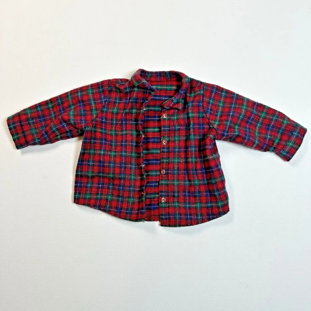 American Girl Doll EVERYDAY Plaid Long Sleeve Shirt Camping Hiking Shirt Only